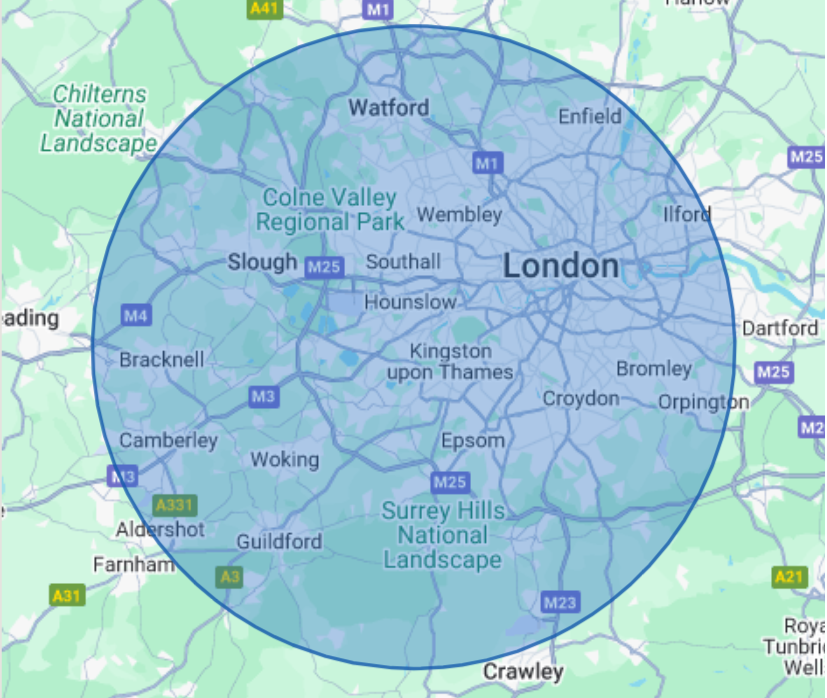 Areas We Cover - Express Gas Solutions Service Map